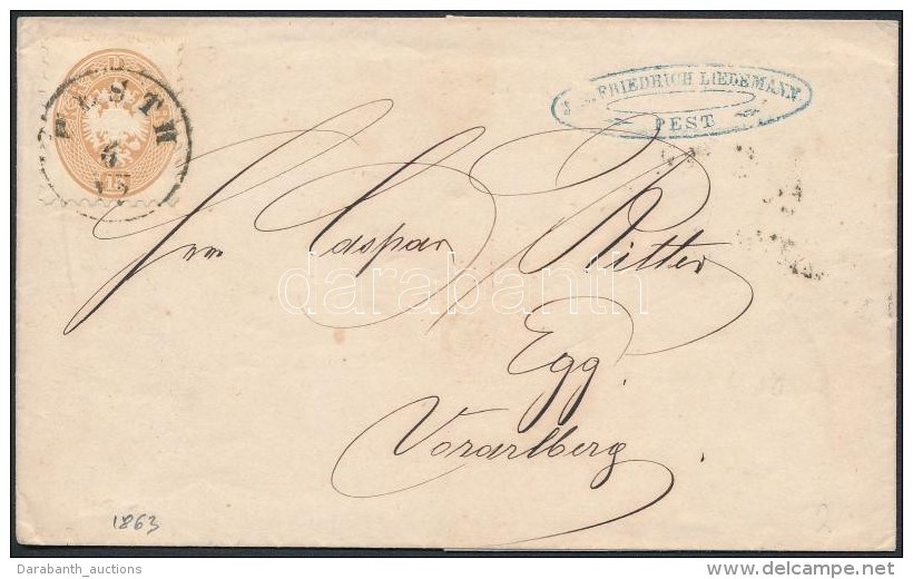 1864 15kr Levélen 'PESTH' - 'WIEN' -Egg - Altri & Non Classificati