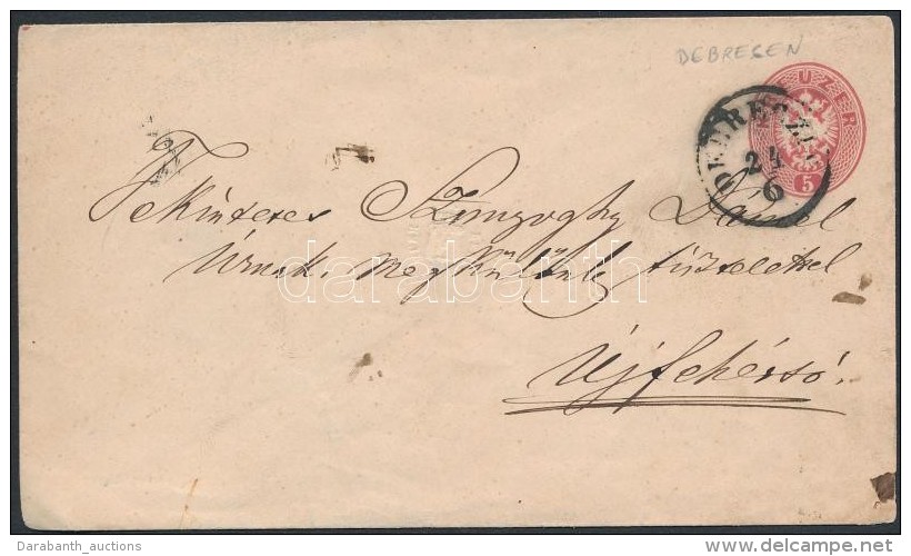 ~1863 5kr Díjjegyes Boríték ,,DEBRECZIN' - Sonstige & Ohne Zuordnung