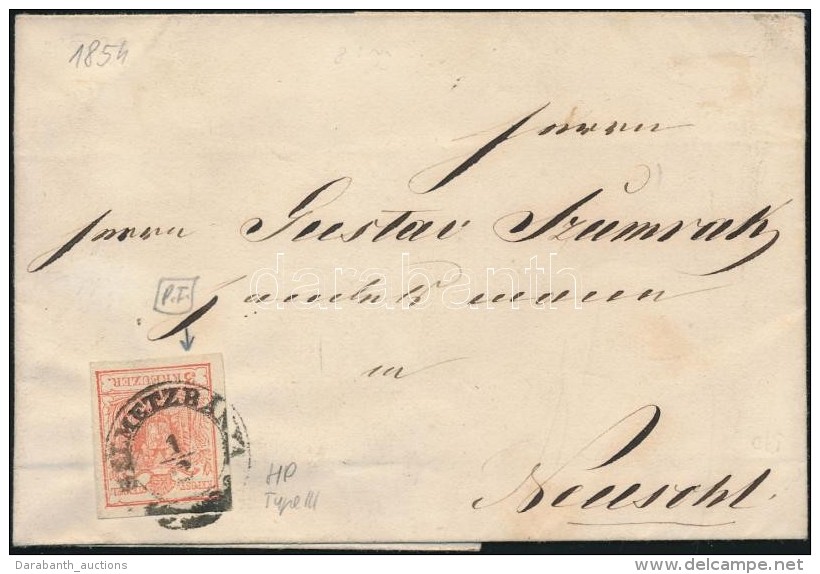 1854 3kr HP III. Szép Szélekkel, Lemezhibával Távolsági Levélen / With... - Andere & Zonder Classificatie