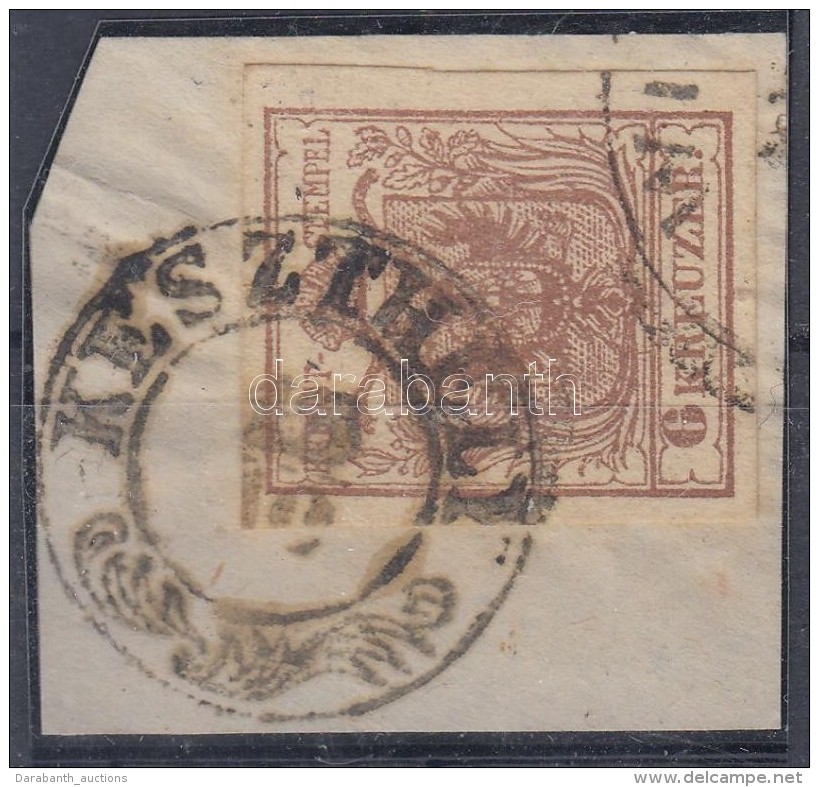 1850 6kr MP III Jó / Szép Szélekkel 'KESZTHELY' - Andere & Zonder Classificatie