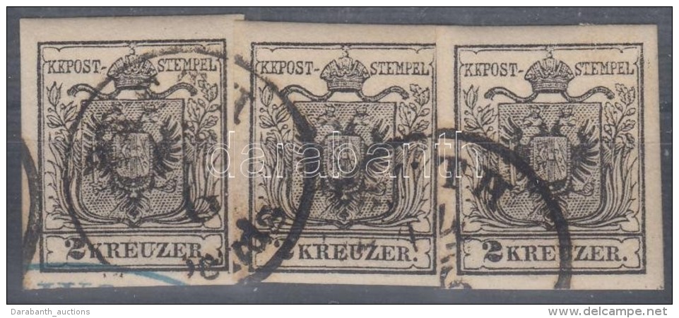 O 1850 3 X 2kr Fekete / Black MP III. Szép Szélekkel, Enyhén LépcsÅ‘zetesen... - Andere & Zonder Classificatie