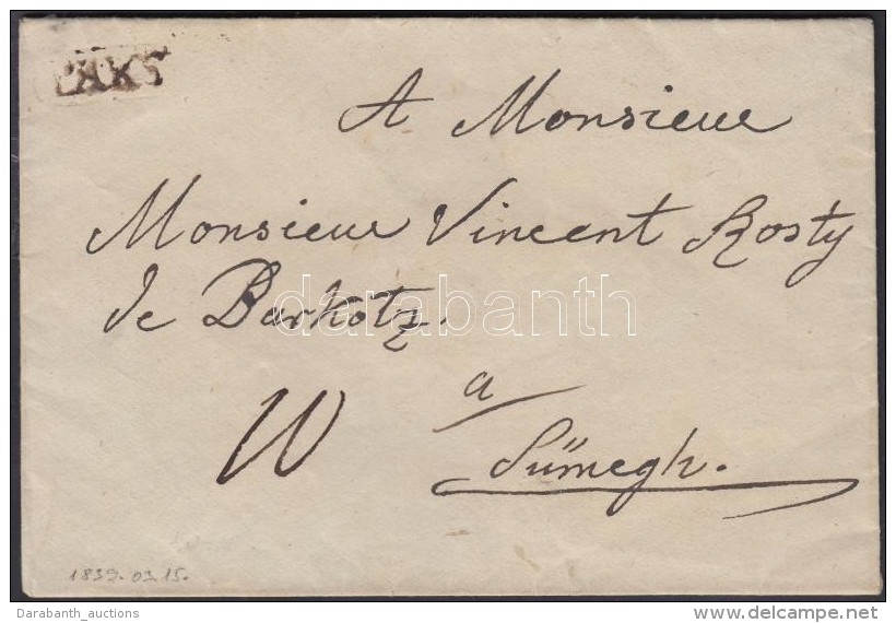 1839 Portós Levél / Cover With Postage Due 'PAKS' - SÅ±megh - Andere & Zonder Classificatie