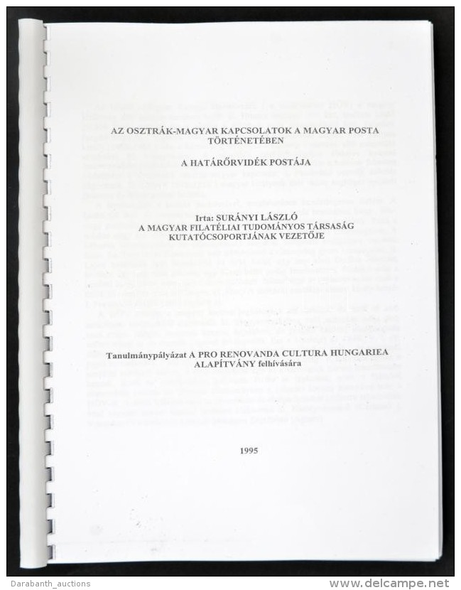 Surányi László: Az Osztrák-magyar Kapcsolatok A Magyar Posta... - Altri & Non Classificati