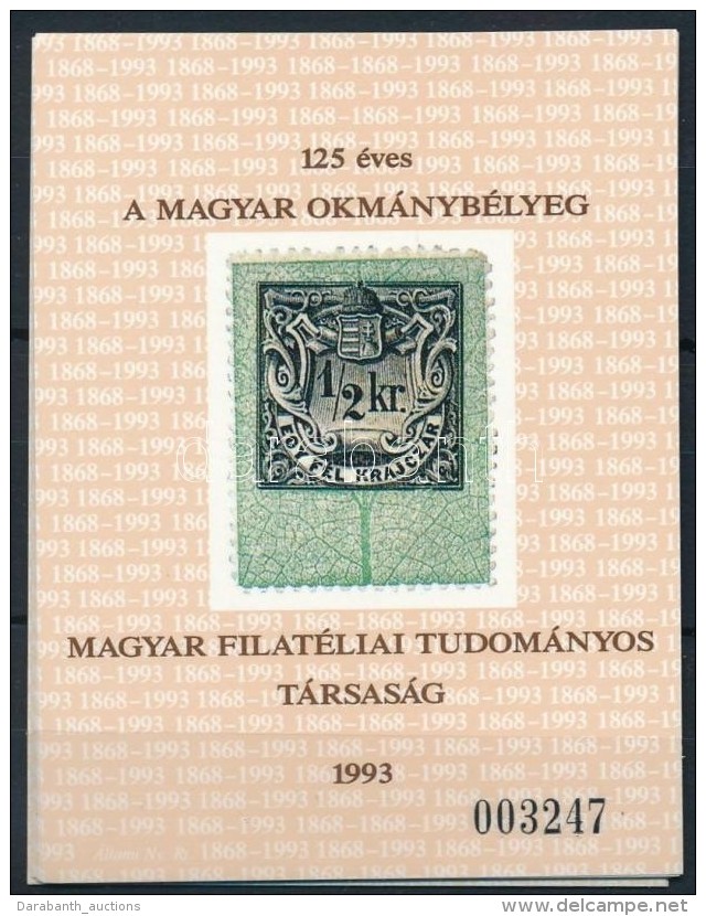 ** 1993/4 10 Db 125 éves Az Okmánybélyeg Emlékív (35.000) - Altri & Non Classificati