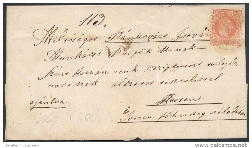 1869 5kr (regiszterhajtás) + 10kr (bontással Széttépve) Ajánlott Levélen... - Sonstige & Ohne Zuordnung