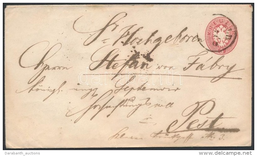 1867 Jún. 2. 5kr Díjjegyes Boríték Provizórikus Felhasználásra... - Other & Unclassified