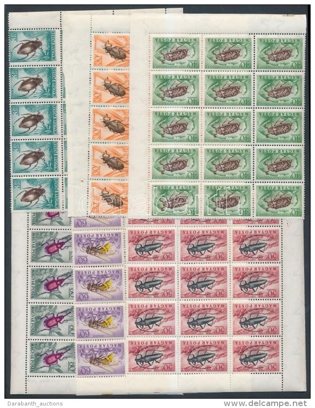 ** 1954 Rovarok Sor 15-ös Tömbökben (75.000) / Mi 1354-1363 Sets In Blocks Of 15 - Altri & Non Classificati