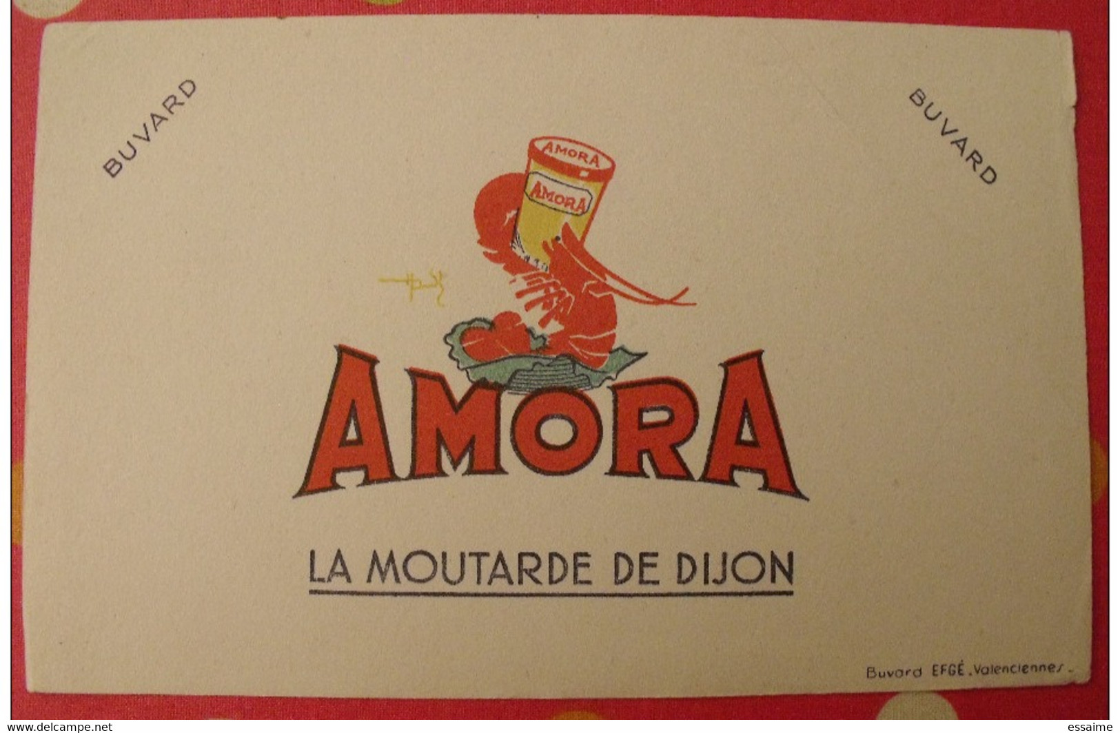 Buvard Moutarde De Dijon Amora. Vers 1950 - Senf