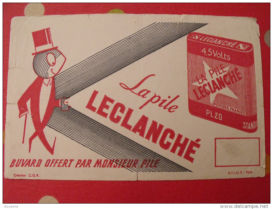 Buvard Pile Leclanché. Vers 1950 - Piles