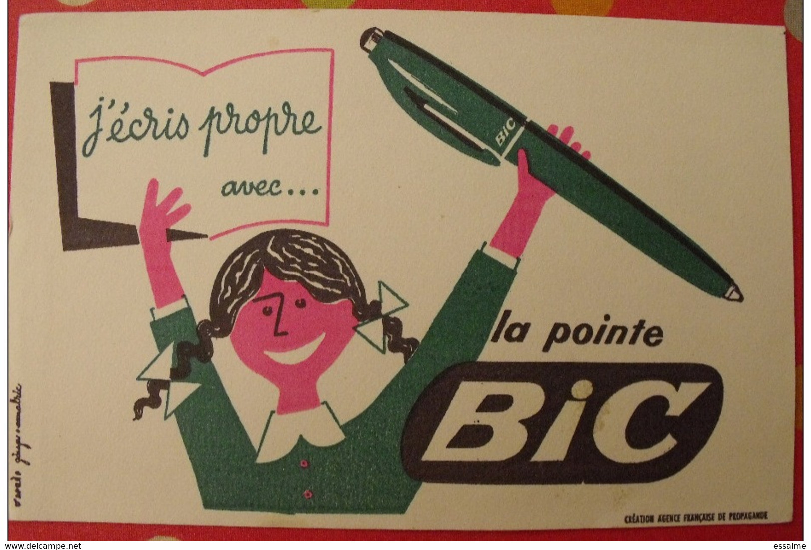 Buvard Pointe Bic Stylo. Georges Amalric. Vers 1950 - Stationeries (flat Articles)