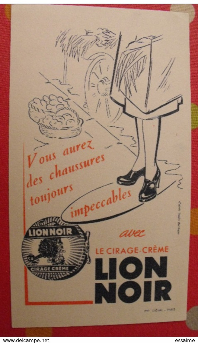 Buvard Lion Noir Cirage Crème Chaussures. Vers 1950 - Scarpe