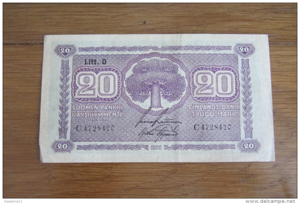 Finlande 20 Mark 1939 - Finland