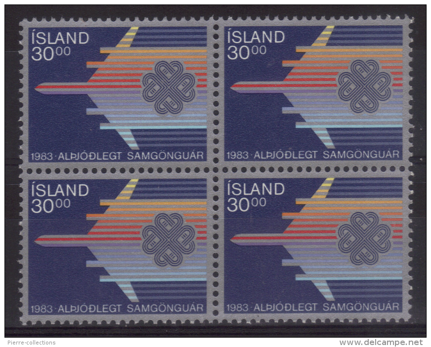 Islande N° 558 Neufs ** - Bloc De 4 - Avions - Ongebruikt