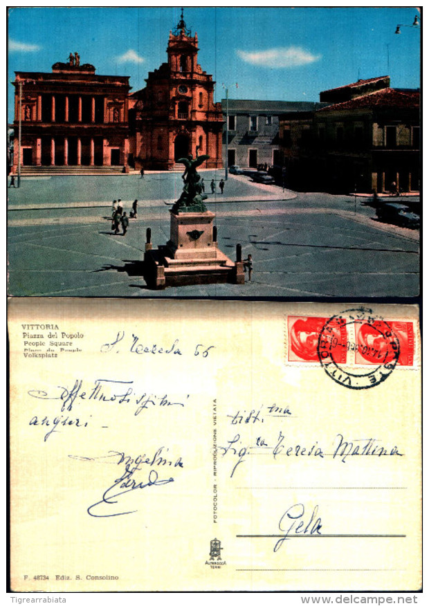 3320a)cartolina-  Vittoria Piazza-de-popolo-ed.s.consolino - Vittoria