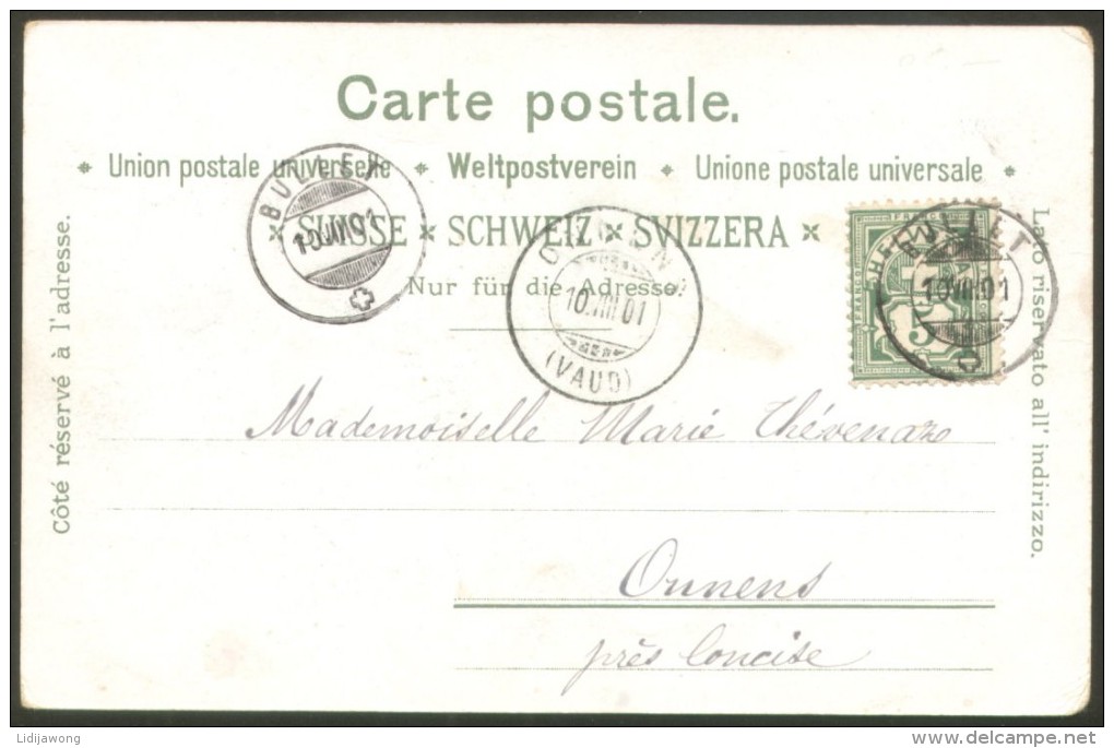 Souvenir De Suisse Chocolat & Cacao Maestrani Guttannen OLD POSTCARD 1901 - Guttannen