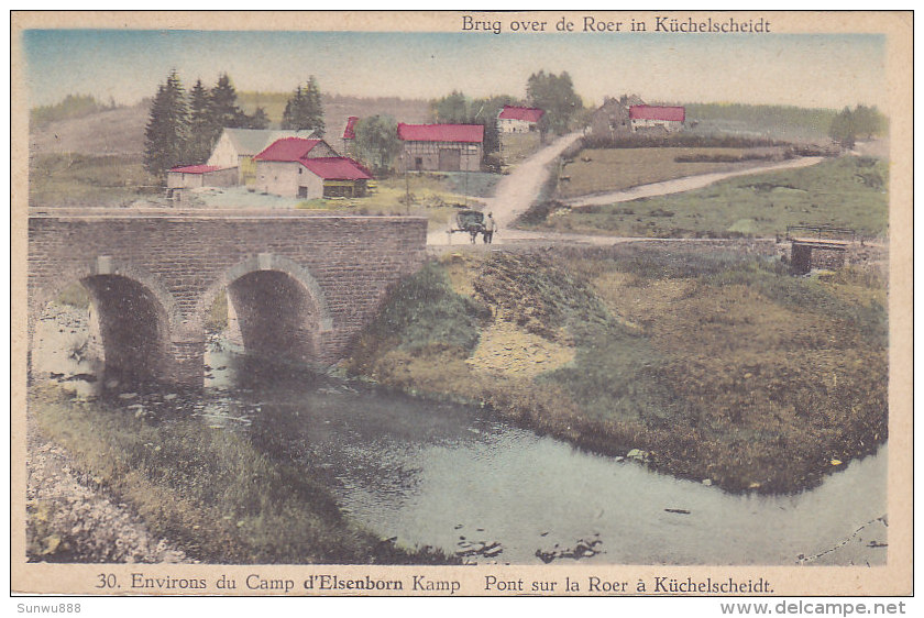 Elsenborn (environs) - Pont Sur La Roer à Küchelscheidt (animée, Colorisée, Attelage) - Elsenborn (camp)