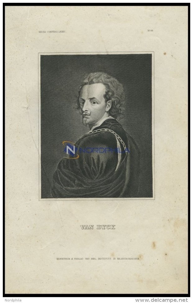 Van Dyck, Stahlstich Von B.I. Um 1840 - Lithographies