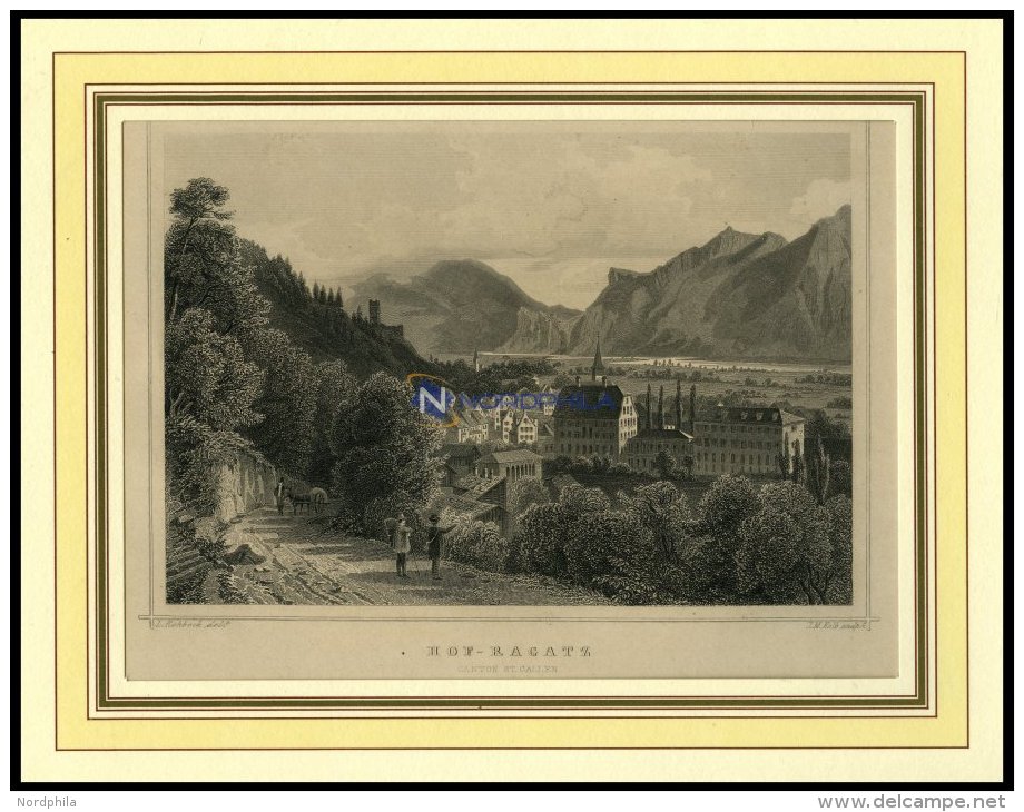 HOF-RAGATZ, Teilansicht, Stahlstich Von Rohbock/Kolb Um 1840 - Lithographies