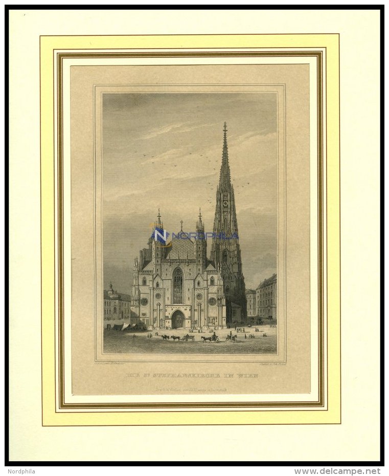WIEN: Die St. Stephanskirche, Stahlstich Von Hoffmeister/Poppel, 1840 - Lithographies