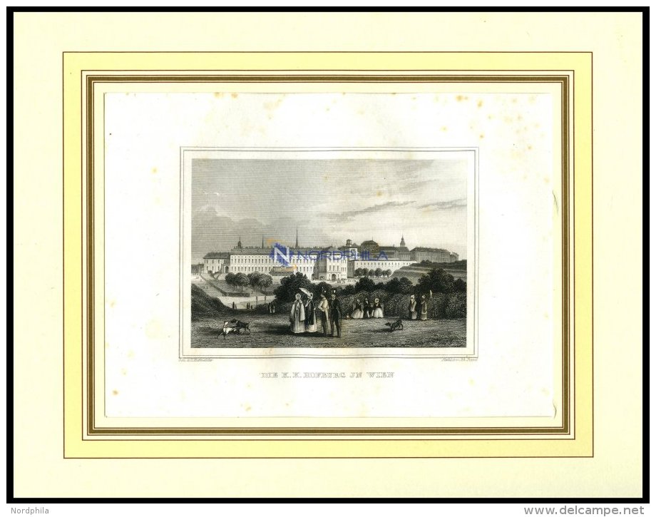 WIEN: Die K.K. Hofburg, Stahlstich Von Hoffmeister/Poppel, 1840 - Lithographies