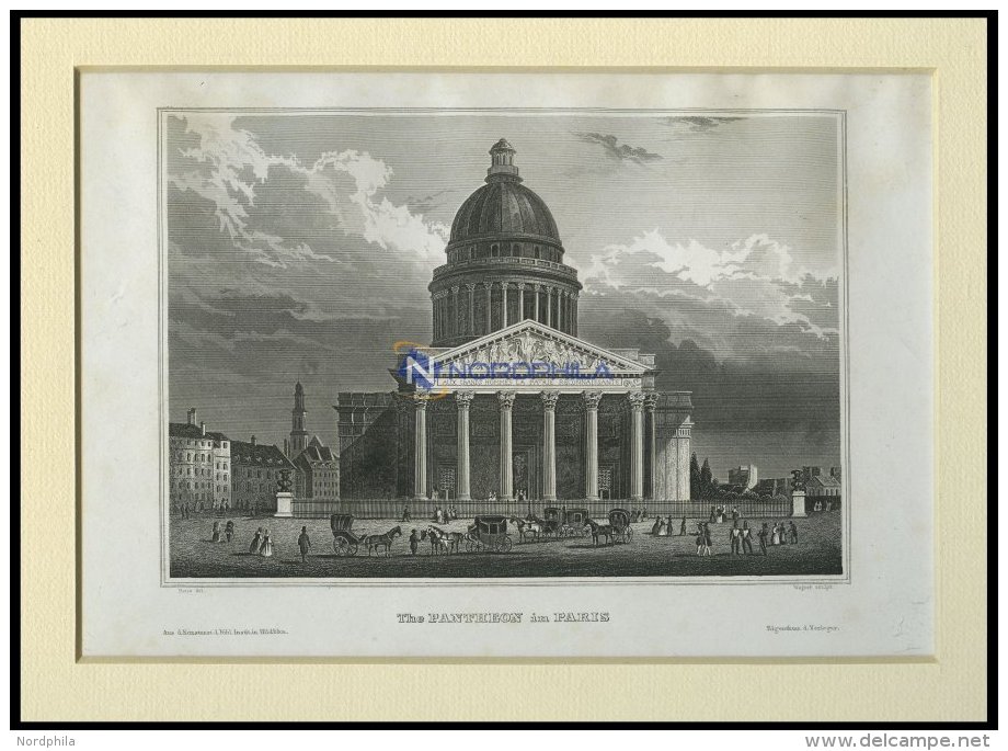 PARIS: Das Pantheon, Stahlstich Von B.I. Um 1840 - Lithographies