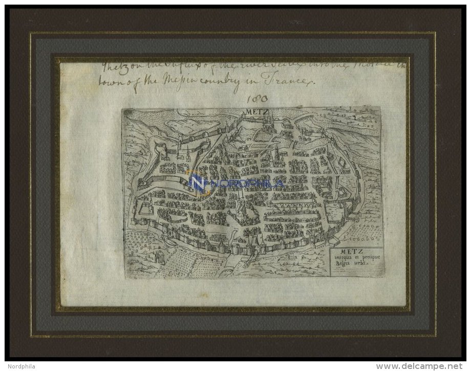 METZ, Gesamtansicht, Kupferstich Von Valegio Aus Laser De Varea, 1713 - Lithographies