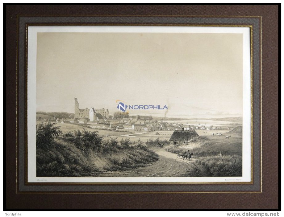 KOLDING (Kolding), Gesamtansicht, Lithographie Mit Tonplatte Von Alexander Nay Bei Emil Baerentzen, 1856 - Lithographies