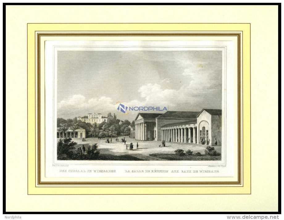 WIESBADEN: Der Kursaal, Stahlstich Von Schönfeld/Poppel, 1840 - Lithographies