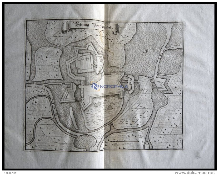 TRACHENBERG/SCHLESIEN: Die Vestung Trachenberg, Grundrißplan, Kupferstich Von Merian Um 1645 - Lithographies