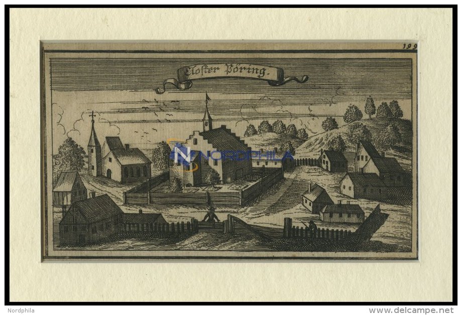 PFÖRRING: Kloster Pöring, Kupferstich Von Ertl, 1687 - Lithographies