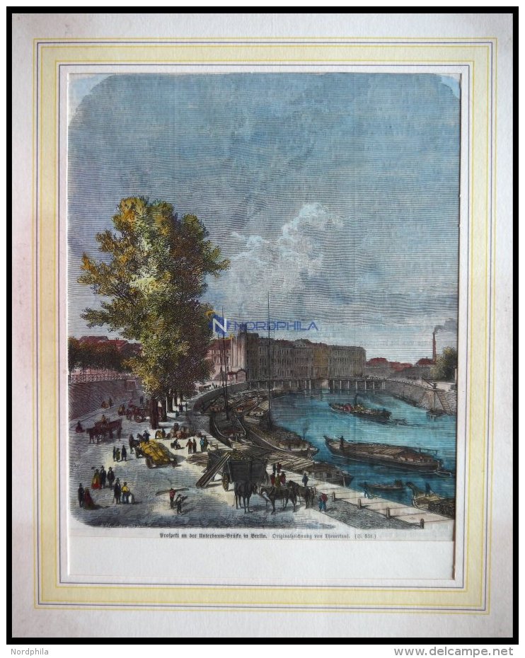 BERLIN: Unterbraumbrücke, Kolorierter Holzstich Von Theuerkauf Um 1880 - Lithographies