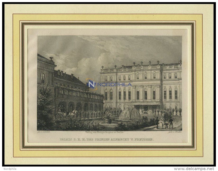 BERLIN: Palais Des Prinzen Von Preußen, Stahlstich Von Loeillot/Finden Um 1833 - Lithographies