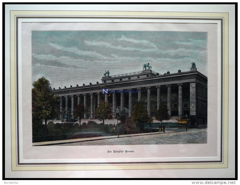 BERLIN: Das Königliche Museum, Kolorierter Holzstich Um 1880 - Lithographies