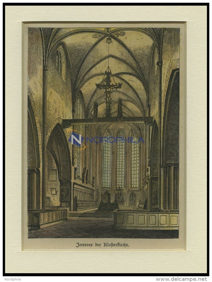 BERLIN: Das Innere Der Klosterkirche, Kolorierter Holzstich Um 1880 - Lithographies