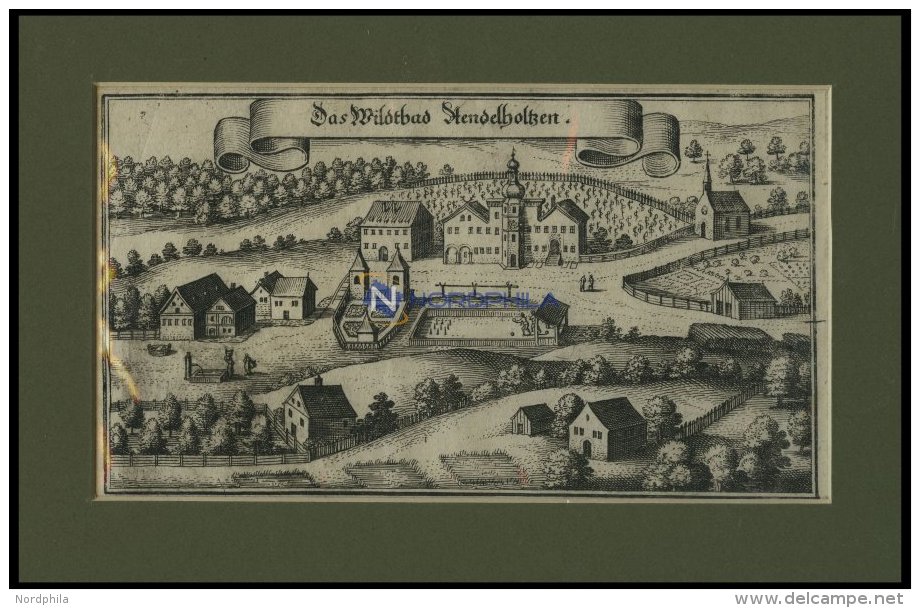 BAD ADELHOLZEN/OBERB., Gesamtansicht, Kupferstich Von Merian Um 1645 - Lithographies