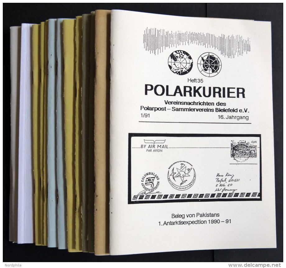 PHIL. LITERATUR Polarkurier, Heft 35 - 52 (ohne Nr. 47-50), 1991-1995, Vereinsnachrichten Des Polarpost-Sammlervereins B - Philatélie Et Histoire Postale