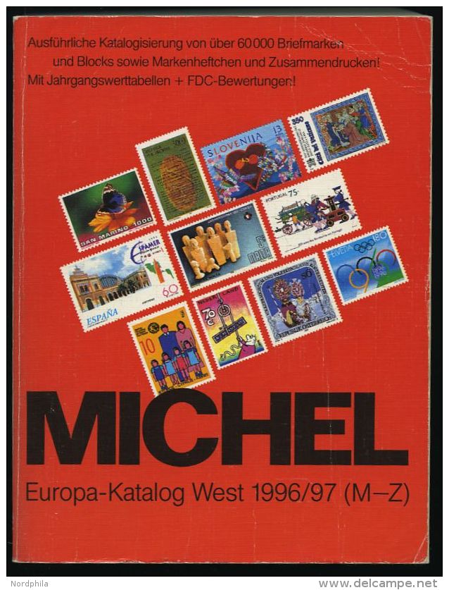 PHIL. LITERATUR Michel: Europa-Katalog West 1996/97 (M-Z), 1500 Seiten, Einbanddeckel Gebrauchsspuren - Philatélie Et Histoire Postale