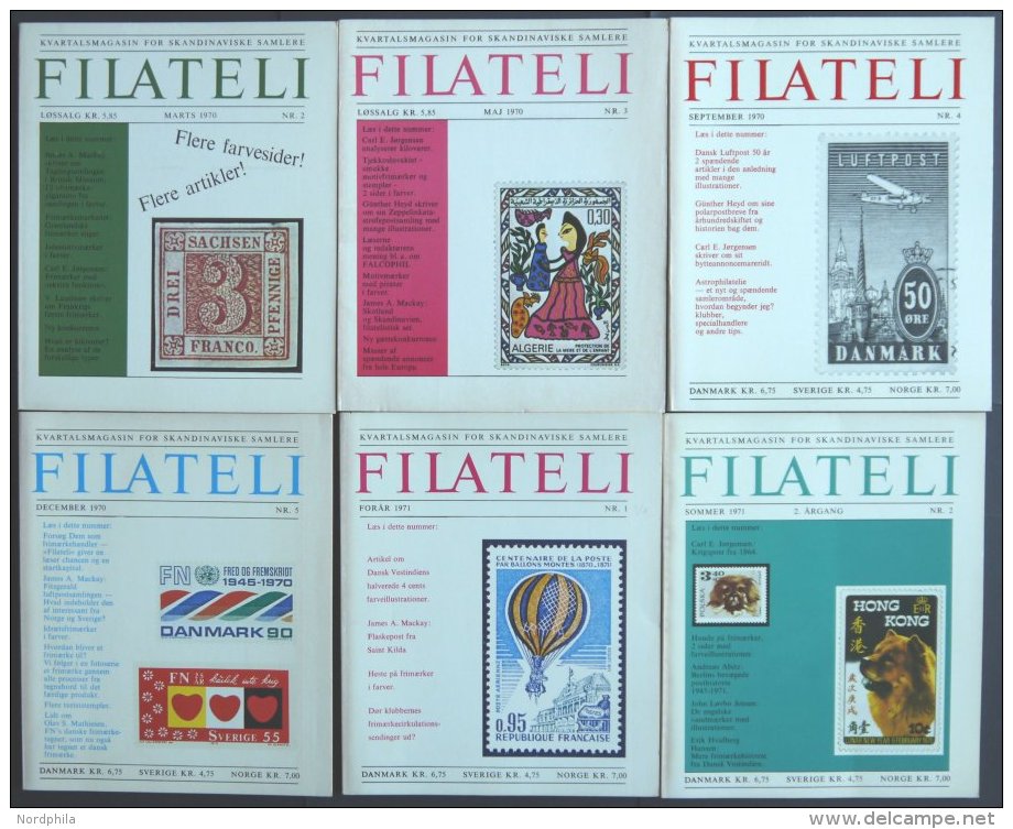 PHIL. LITERATUR Filateli - Kvartalsmagasin For Skandinaviske Samlere, Heft Nr. 2-5, 1970 Und Heft 1 Und 2, 1971, Mit Vie - Philatélie Et Histoire Postale