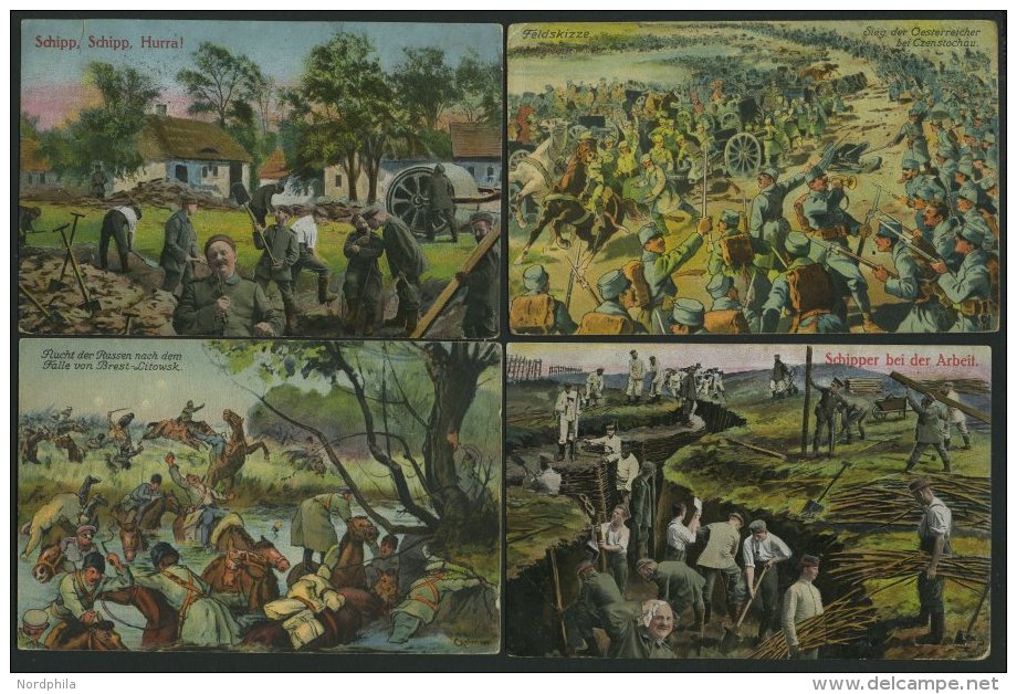 ALTE POSTKARTEN - BALTISC Der Weltkrieg 1914/5, Wirklichkeitsbilder Vom Kriegsschauplatz, 15 Verschiedene Künstlerk - Lituanie