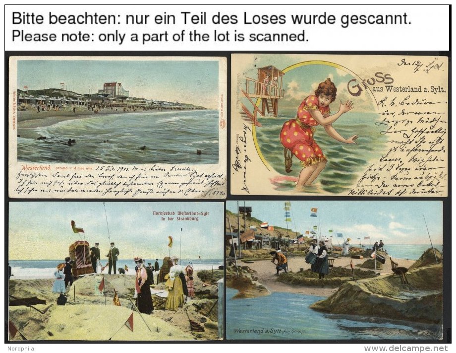 ALTE POSTKARTEN - DEUTSCH SYLT - Westerland, Sammlung Von 100 Verschiedenen Ansichtskarten Im Briefalbum, Dabei Gru&szli - Lettres & Documents