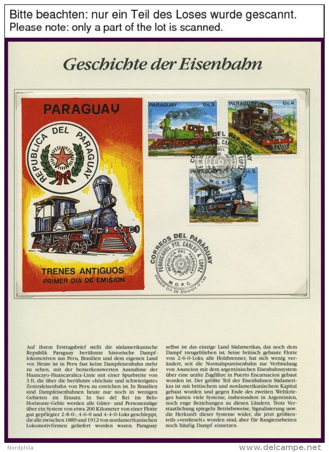 SONSTIGE MOTIVE **,Brief , Sammlung 150 Jahre Deutsche Eisenbahn Mit Kleinbogen, Blocks, Zusammendrucken, FDC`s, Einem N - Non Classés