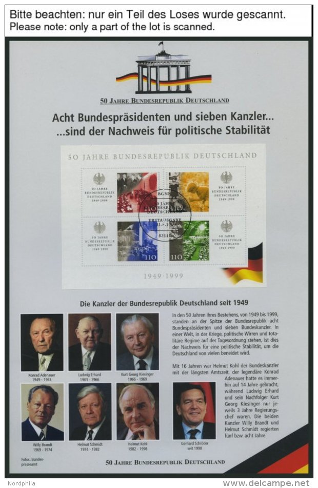 SONSTIGE MOTIVE 1998-2001, 50 Jahre Bundesrepublik Deutschland, Thematische Motivsammlung Der Deutschen Post AG Auf 45 G - Autres & Non Classés