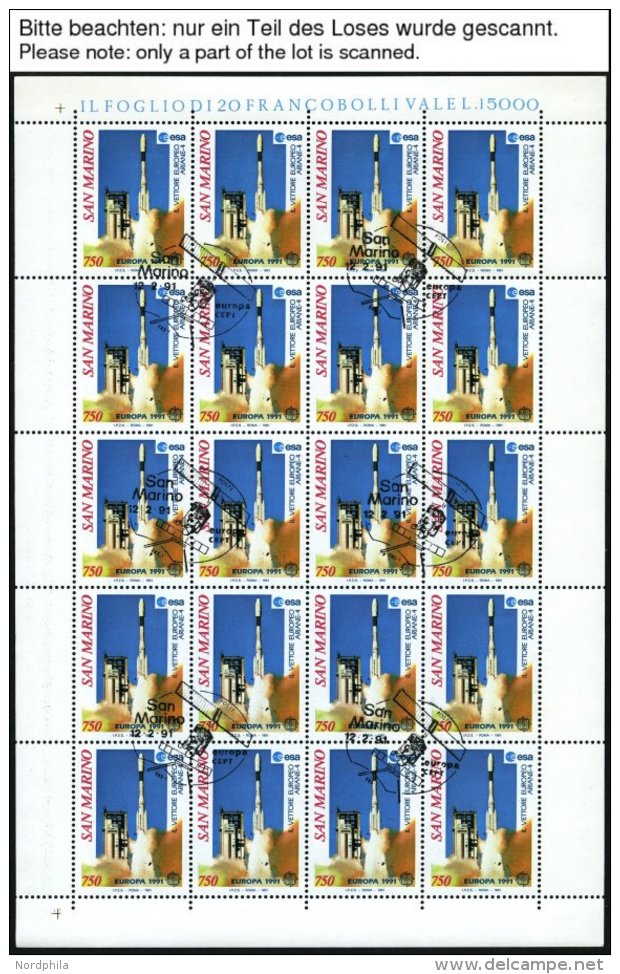 EUROPA UNION KB O, 1991, Weltraumfahrt, 12 Verschiedene Kleinbogensätze, U.a. Mit Irland Und San Marino, Pracht, Mi - Collections