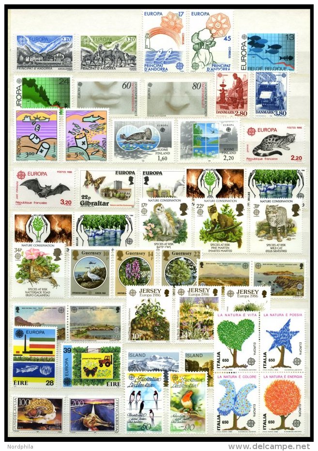 EUROPA UNION **, 1986, Natur- Und Umweltschutz, Kompletter Jahrgang, Pracht, Mi 282.80 - Collections