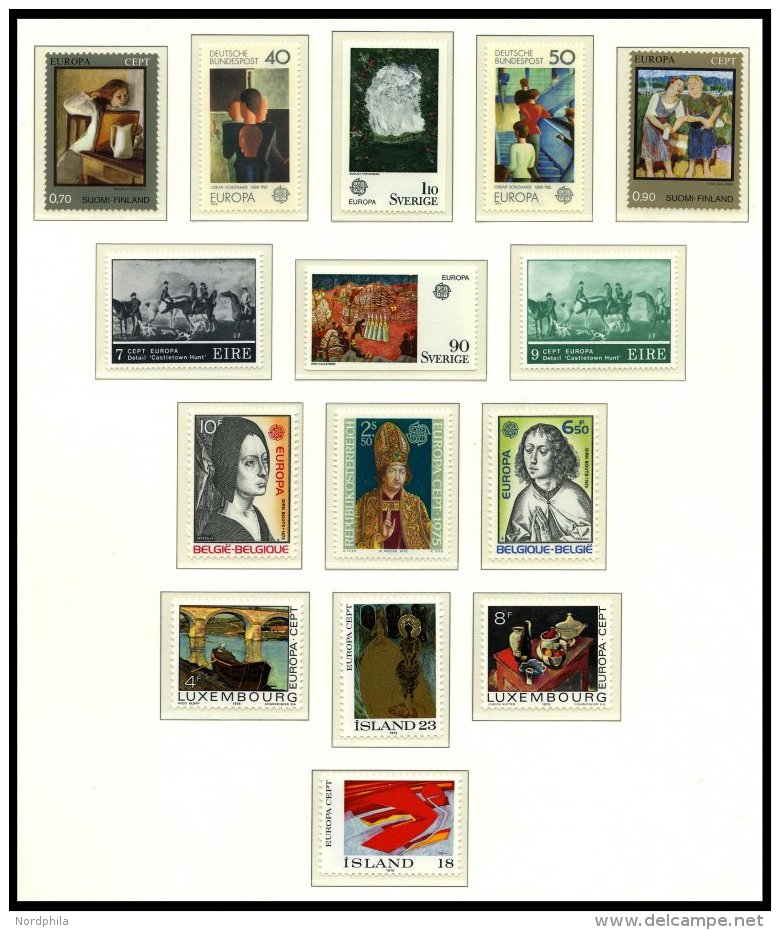 EUROPA UNION **, 1975, Gemälde, Kompletter Jahrgang, Mit Fast Allen Kleinbogen, Pracht - Colecciones