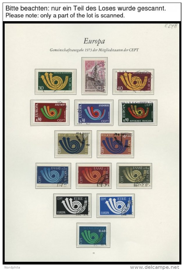 EUROPA UNION O, 1973/4, Posthorn Und Skulpturen, 2 Komplette Jahrgänge, Pracht, Mi. 150.20 - Collections