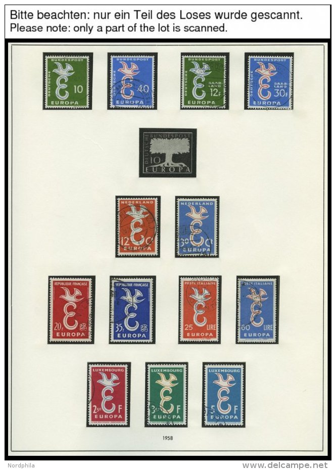 EUROPA UNION O, 1958-60, Stilisierte Taube, Geschlossene Kette Und Wagenrad, 3 Komplette Jahrgänge, Pracht, Mi. 123 - Collections