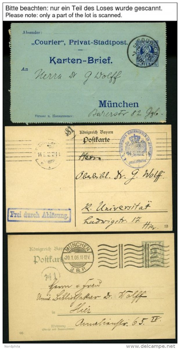SLG., LOTS DEUTSCHLAND 1887-1925, Interessante Partie Von 74 Ganzsachen Von Bayern Und Dt. Reich, Besichtigen! - Autres & Non Classés