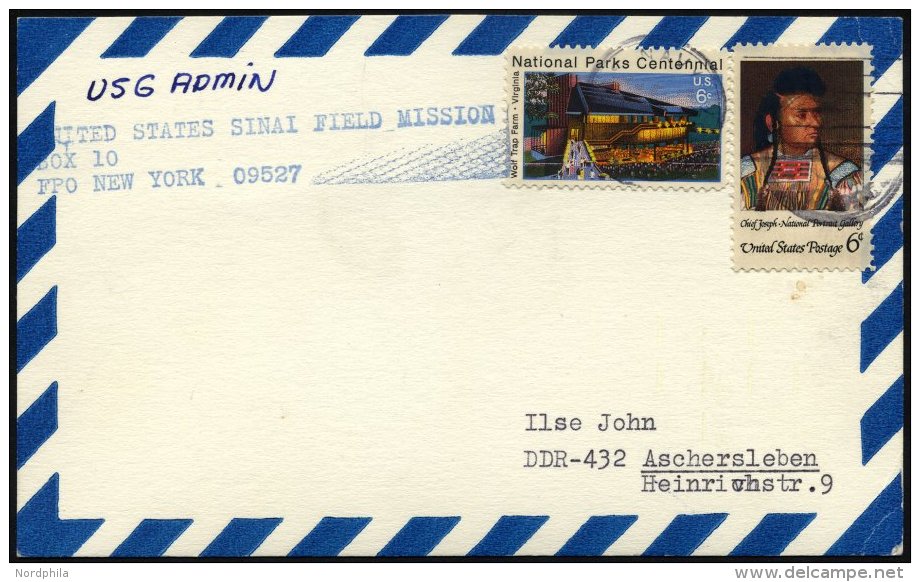 FELDPOST 1977, Feldpostkarte Der US-Navy Mit Stempel Der Sinai-Field-Mission, Pracht - Usati