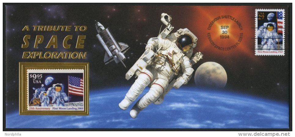 USA 2477/8 Brief,** , Scott 2841/2, 1994, A TRIBUTE TO SPACE EXPLORATION, Sonderflug Mit Postfrischer Eingeschweiß - Oblitérés